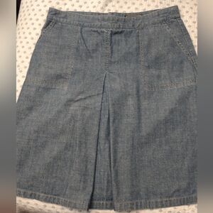 Vintage Eddie Bauer Light Blue Denim Skirt with Front Pleat